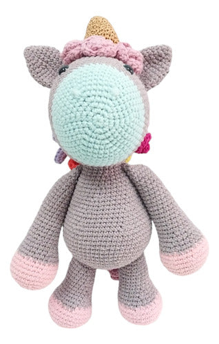 PuroAmorAmigurumis Amigurumi Muñeco De Apego Unicornio - 35 Cm 1