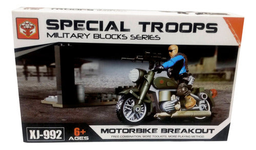 Special Troops Military Action Figure on Motorcycle Building Blocks in Ploppy Box 362105 0