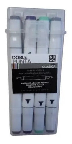 Nuwa 12-Pack Dual Tip Touch Classic Urban Marker Set 0