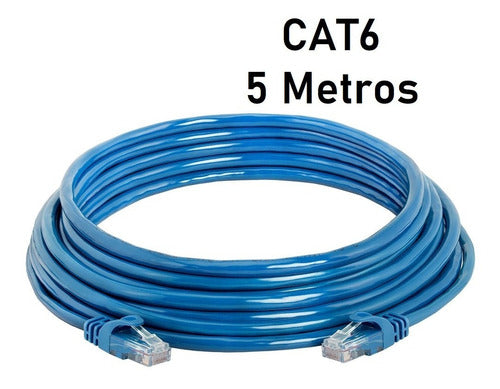 Cabo Internet Cat6 5 Metros Rj45 Ethernet Lan Giga 10/1000 1