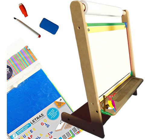 MPZR Magnetic Chalkboard Easel + Foam Figures for Kids 2