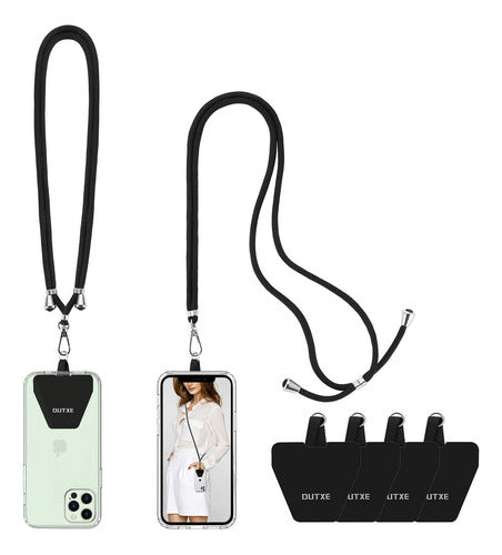 Outxe Universal Phone Lanyard, 2 Units, Adjustable Straps 0