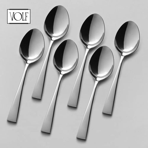 Set of 6 Vecchio Stainless Steel Table Spoons by Volf - 21cm 2