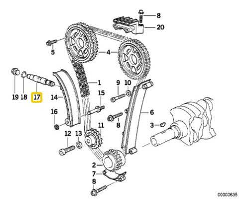 Tensor Cadena Distribución Bmw Z3 E36 1.9 M44 1