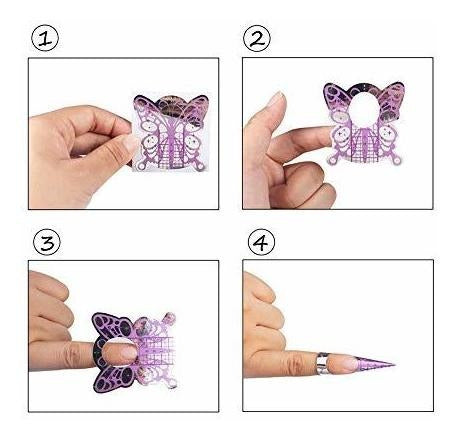 Etiquetas Guia Para Extension De Uñas X500u Mariposa Purpura 6