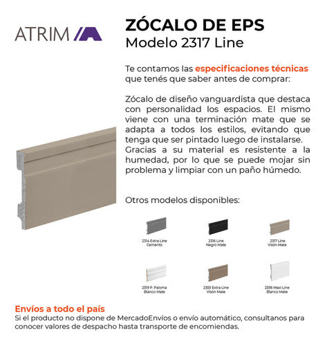 Atrim Zócalo Eps Plain Vision 2317 Textured Porcelain Floor Edge 1