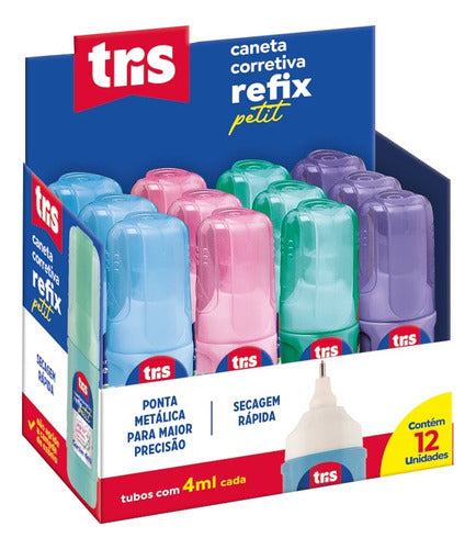 12x Caneta Corretiva Petit Tris Atacado Cor Pastel Premium 0