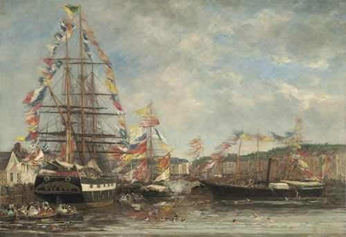 Eugene Boudin - Festival En El Puerto - Lámina 45x30 Cm. 0