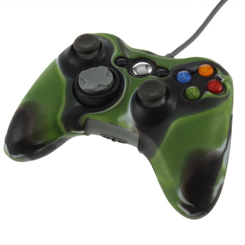 Funda Protector Silicona Joystick Xbox 360 Verde Camuflado 0