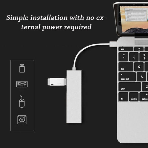 Yosooo Dm Usb C A Ethernet Adaptador Usb-c Hub Adaptador 4