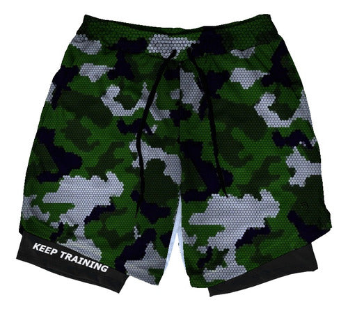 Short Dry-fit Compressão 2 Em 1 Masculino Academia Premium 1