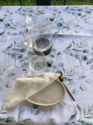 Stain-Resistant Printed Gabardine Tablecloth Repels Liquids 3m 4