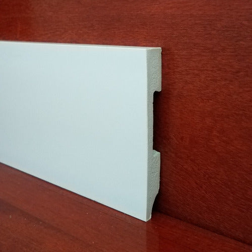 10 cm White PVC Polystyrene Moisture-Resistant Baseboard - Price Per Meter 0
