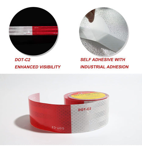 Moltres Reflective Tape Dot-C2 Waterproof Red and White 1