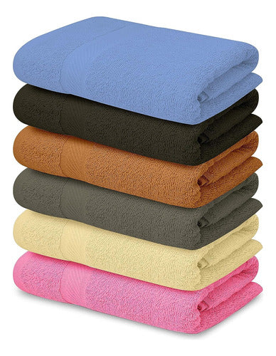 Quba Linen Pack 6 Ultra Absorbent Bamboo Cotton Bath Towels 0