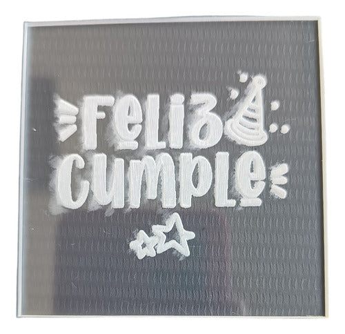 Acrylic Texturizer Stamp Happy Birthday Hat with Stars 0