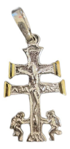 Paterson Joyería Delicate Chain Set with Caravaca Cross in 925 Silver and Gold 2