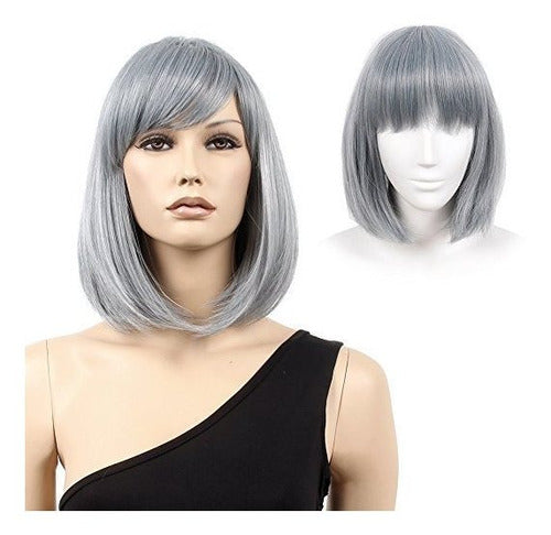 Short Burgundy Kanekalon Cosplay Carre Wigs for Daily Use 7