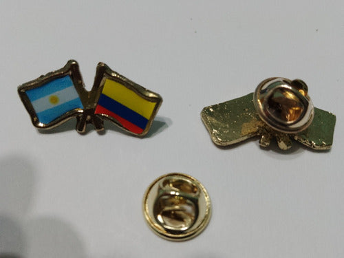 Pins Double Flag Colombia_Argentina - 2 Cms x 2 Units 0