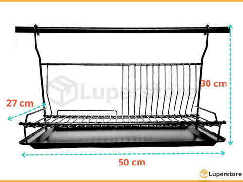 Luperstore Hanging Dish Drainer & Tray Rod 60 Cm Black 2