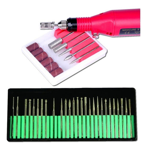 Sol Morena Electric Nail Drill & Kit of 30 Diamond Bits for Manicure 0