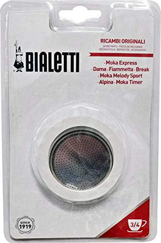 Bialetti Replacement Gasket and Filter for 3-Cup Espresso Maker 0