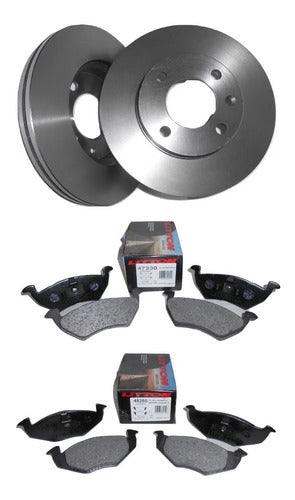 Volkswagen Kit Discs + Brake Pads for VW Gol Trend / Voyage 2010 0