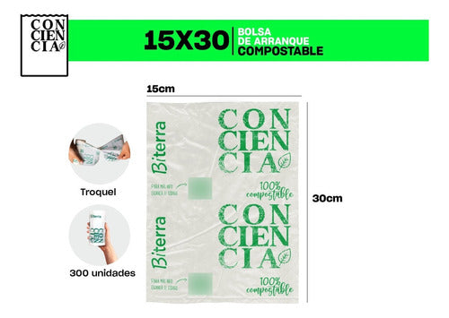 Biterra Biodegradable Compostable Starter Bags 15x30 300 U 1