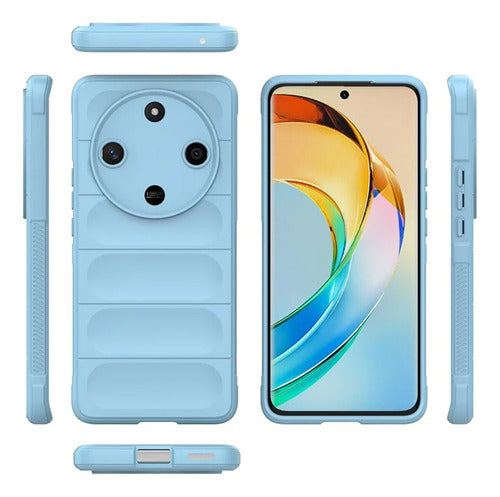 Honor Magic 6 Lite Rubberized Protector with Textured Light Blue Finish 1