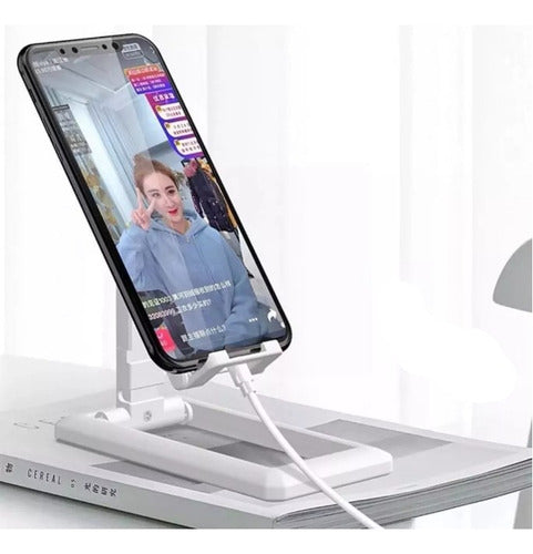 Bracket Universal Adjustable Folding Desk Phone and Tablet Stand 0