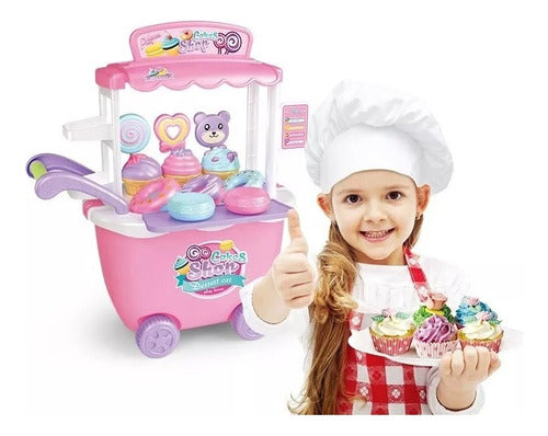 Crazy Toys Juego Infantil Carrito Dulces Cakes Shop Color Rosa Juguete 3