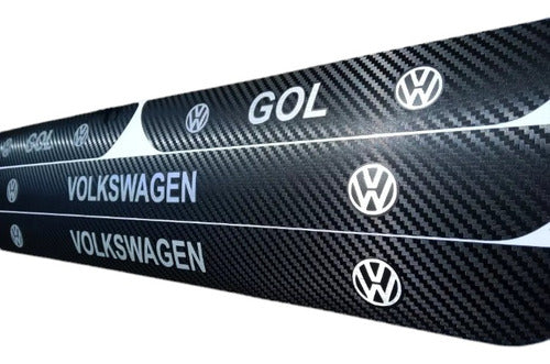 Cubrezócalos Vinilo Fibra De Carbono,kit 4p  Volkswagen Gol 0