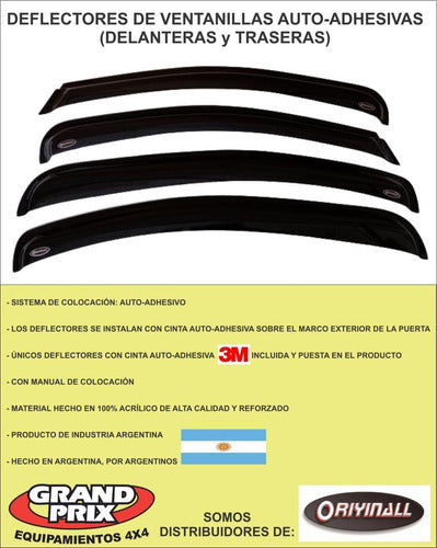 Oriyinall Window Deflectors Adhesive (x4) for Fiat Cronos 2018-2020 5