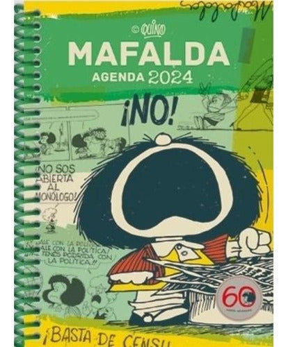 Agenda 2024 Mafalda Anillada Verde - Granica 0