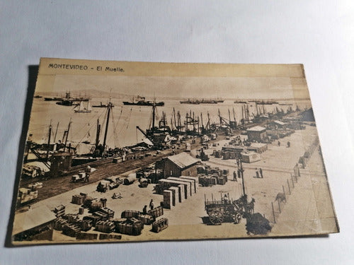 Antigua Postal Puerto Montevideo Muelle Maciel 1900 1