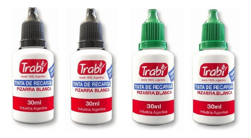 Marcador Trabi 450 P/pizarra Y Tintas De Recarga Negro/verde 2