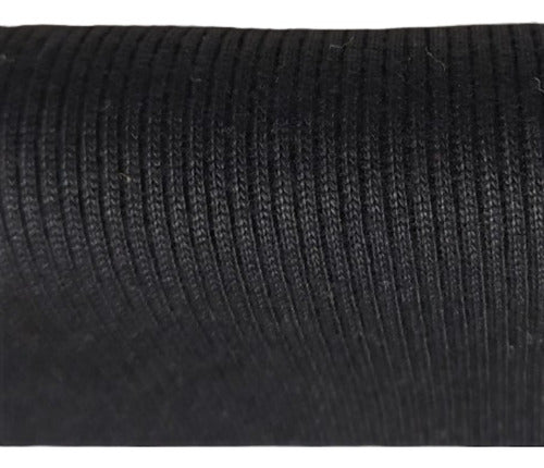 Textil Modelo Rib Negro Acrílico P/puño Cuellos Cintura Venta Por Metro 1