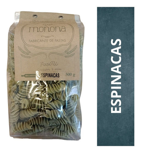 Monona Wheat Fusilli Pasta with Spinach - 500g 0