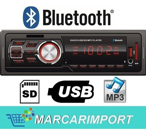 High Power Bluetooth Car Stereo with Aux and SD MP3 Radio Detachable 1