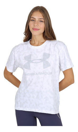 Under Armour Women's Logo Heavyweight Training T-Shirt in White 0