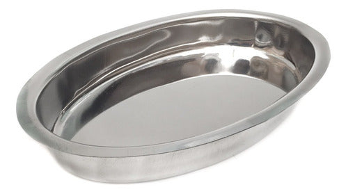 Deep Oval Stainless Steel Vegetable Serving Dish 29x19cm 0