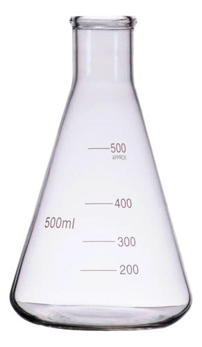 Erlenmeyer De Vidro Graduado Boca Estreita - 500 Ml Promoção 0