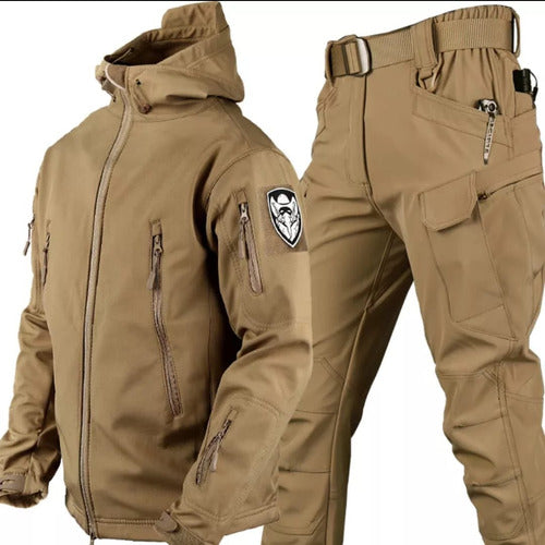 Tactical Conjunto Tactico Softshell Campera Y Pantalon Impermeable 0