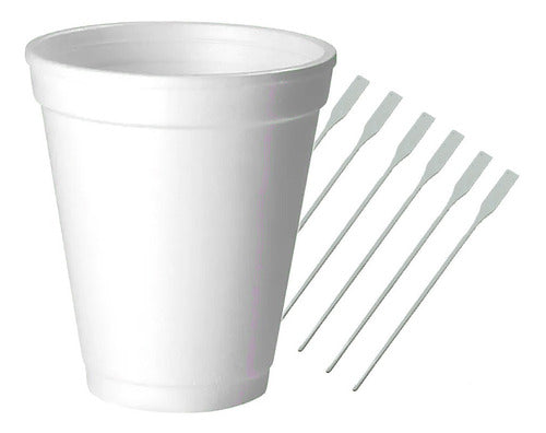 Isopor Disposable Thermal Cups Without Lid 300cc + Transparent 0