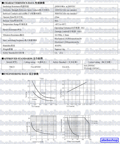Abebashop Trc2-d24 Relay Rele 24v 16a 250v 1 Inversor R Coil 14.4k-p 4