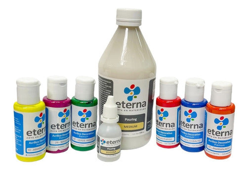 Eterna Kit Eterna Pouring 500ml + 6 Acrilicos 50ml + Silicona 20ml 0