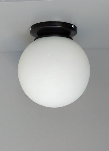 Nuvo Iluminación Aplique Pared O Techo Globo Vidrio Opal Satinado Ø15 Negro 1