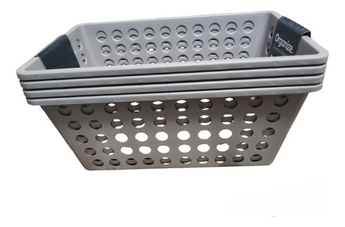Set of 4 Large Plastic Multipurpose Organizer Baskets Kit 5
