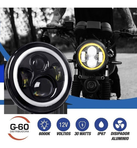 Faro Led Optica  7 Pulgadas Universal Ideal Harley Davidson 4