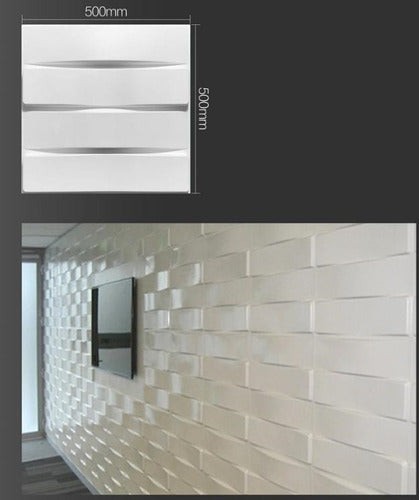 Placa Lineas Decorativa 3d Pvc 50x50 Pared Pintable 3